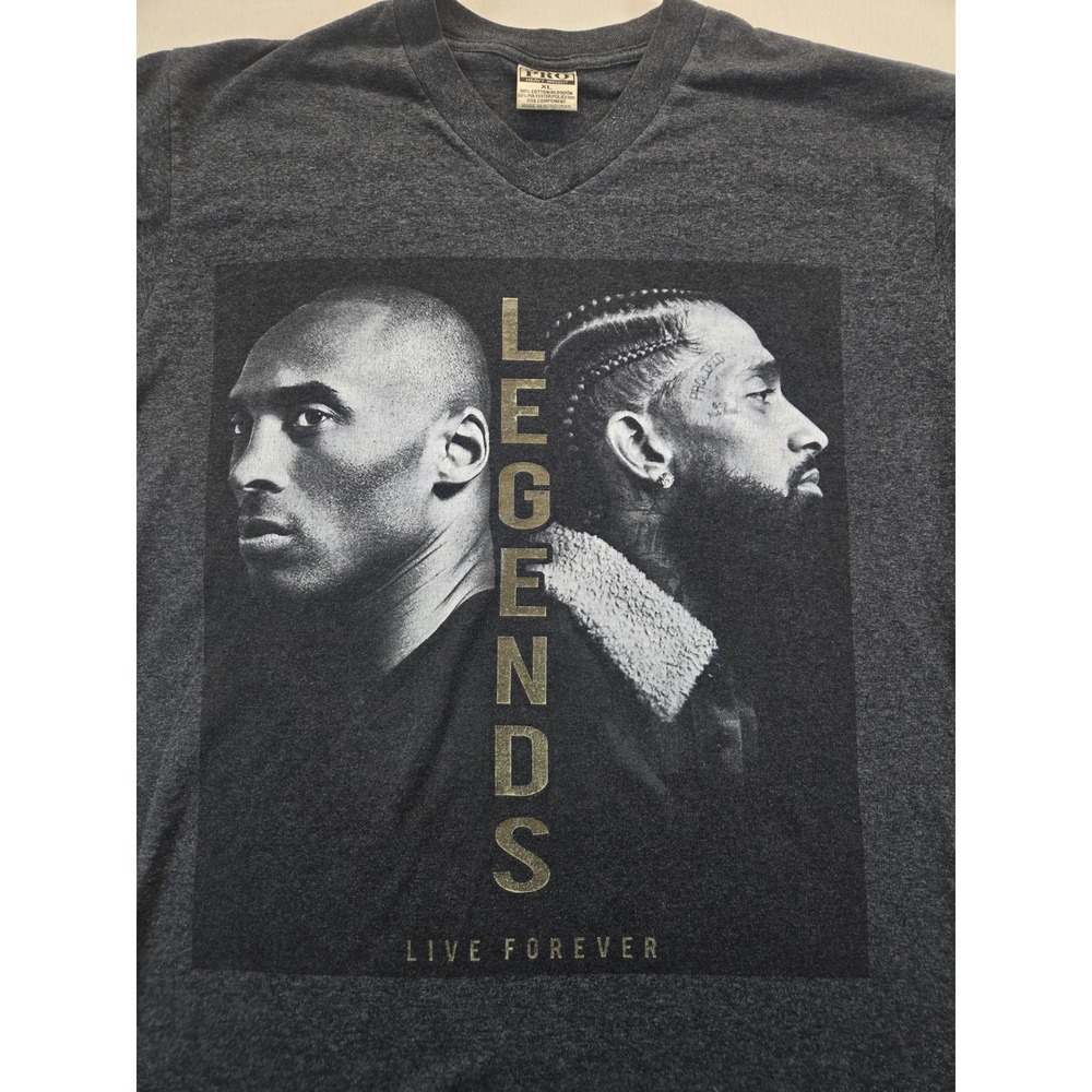 Kobe Bryant and Nipsey Gray Shirt Size XL Legends Live Forever